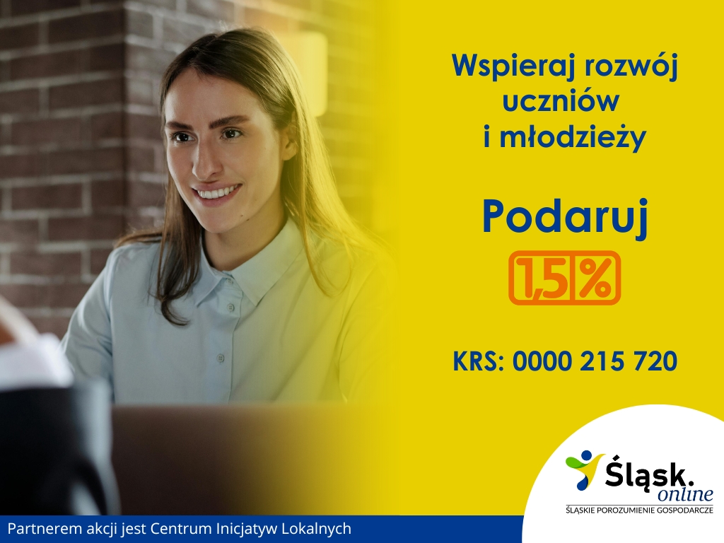 Wspieraj rozwój uczniów i młodzieży - Przekaż 1,5%